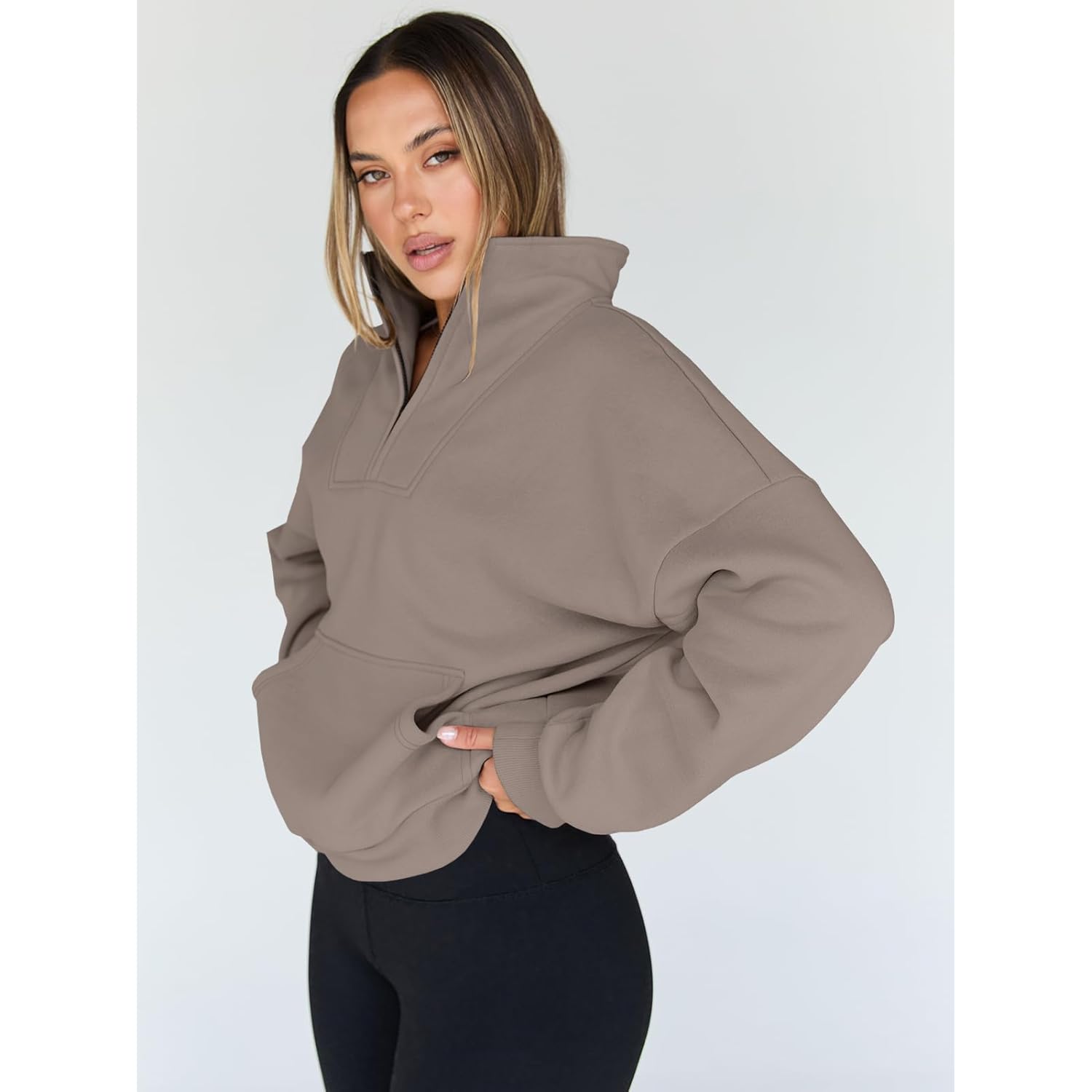 Trendy Queen Dames sweatshirt Quarter halve rits pullover - Image 3