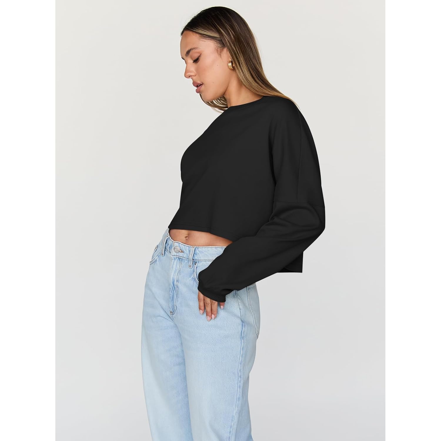 Trendy Queen cropped sweatshirt for Dames oversized Crewneck - Image 3