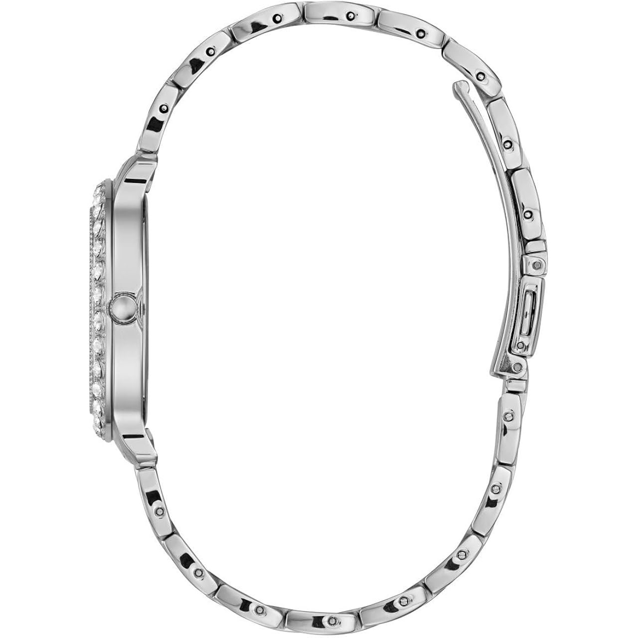 GUESS roestvrij staal + Pink Crystal schakelband horloge. - Image 3