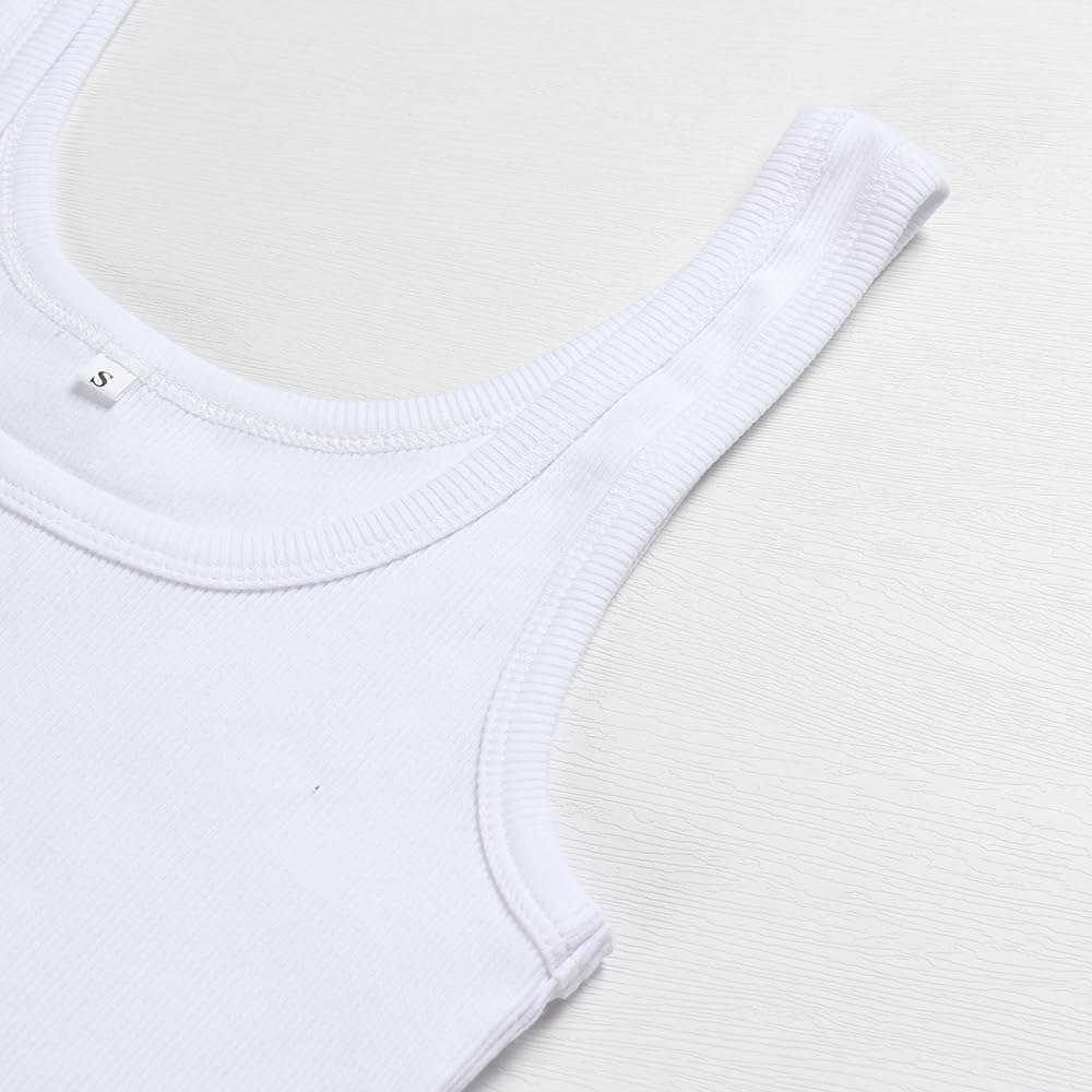 Artfish Dames Scoop Neck mouwloos Knit geribd Fitted - Image 2