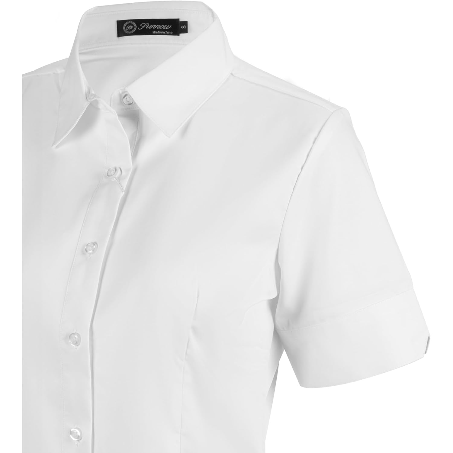SUNNOW Dames doorknoop shirt Tailored korte mouw shirt - Image 5