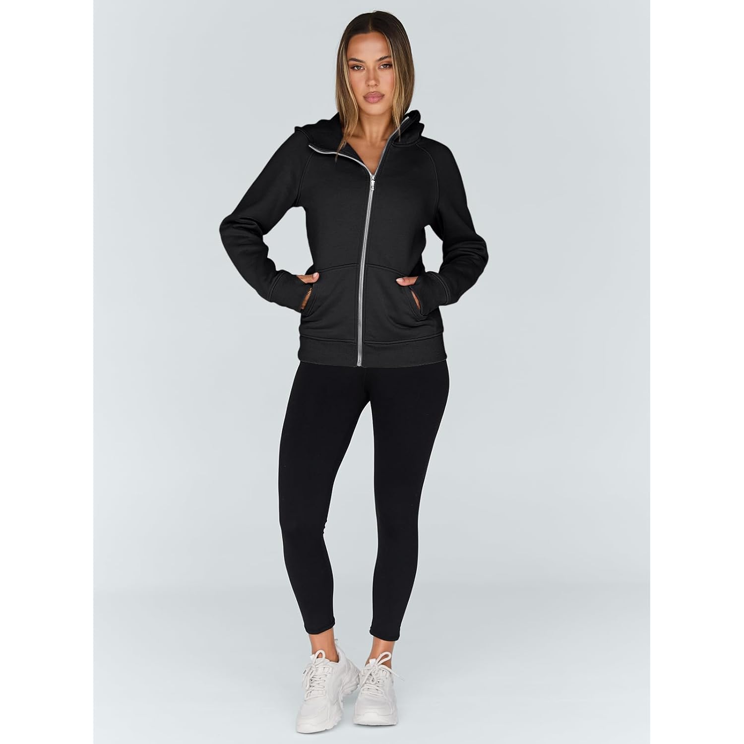Trendy Queen Dames rits hoodie fleece Jackets oversized - Image 2