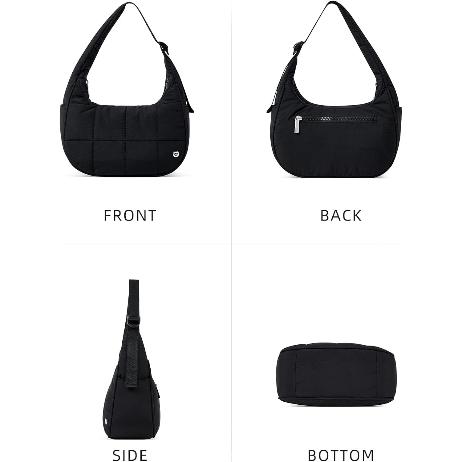 WESTBRONCO klein Puffer Crescent schoudertas for Dames, nylon - Image 6