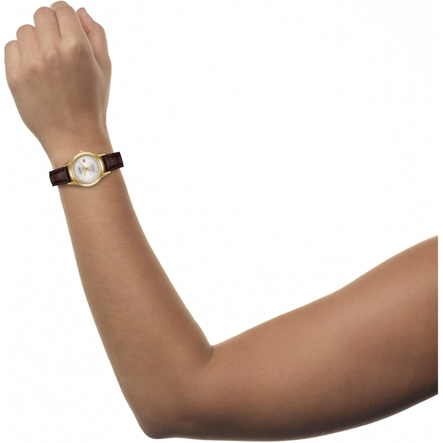 CITIZEN Ladies' Eco-Drive Classic leer band horloge with - Image 3