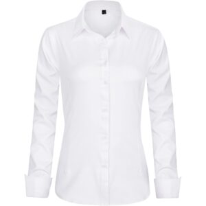 J.VER Dames Dress shirt lange mouw doorknoop shirt