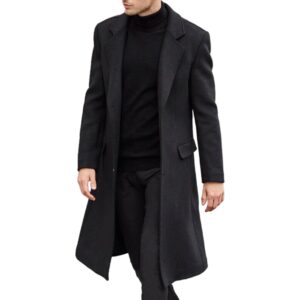 SOMTHRON Heren Casual trenchcoat mantel slim fit Notched