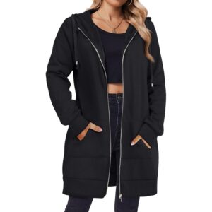 Zeagoo rits hoodie For Dames Long Sleeve oversized