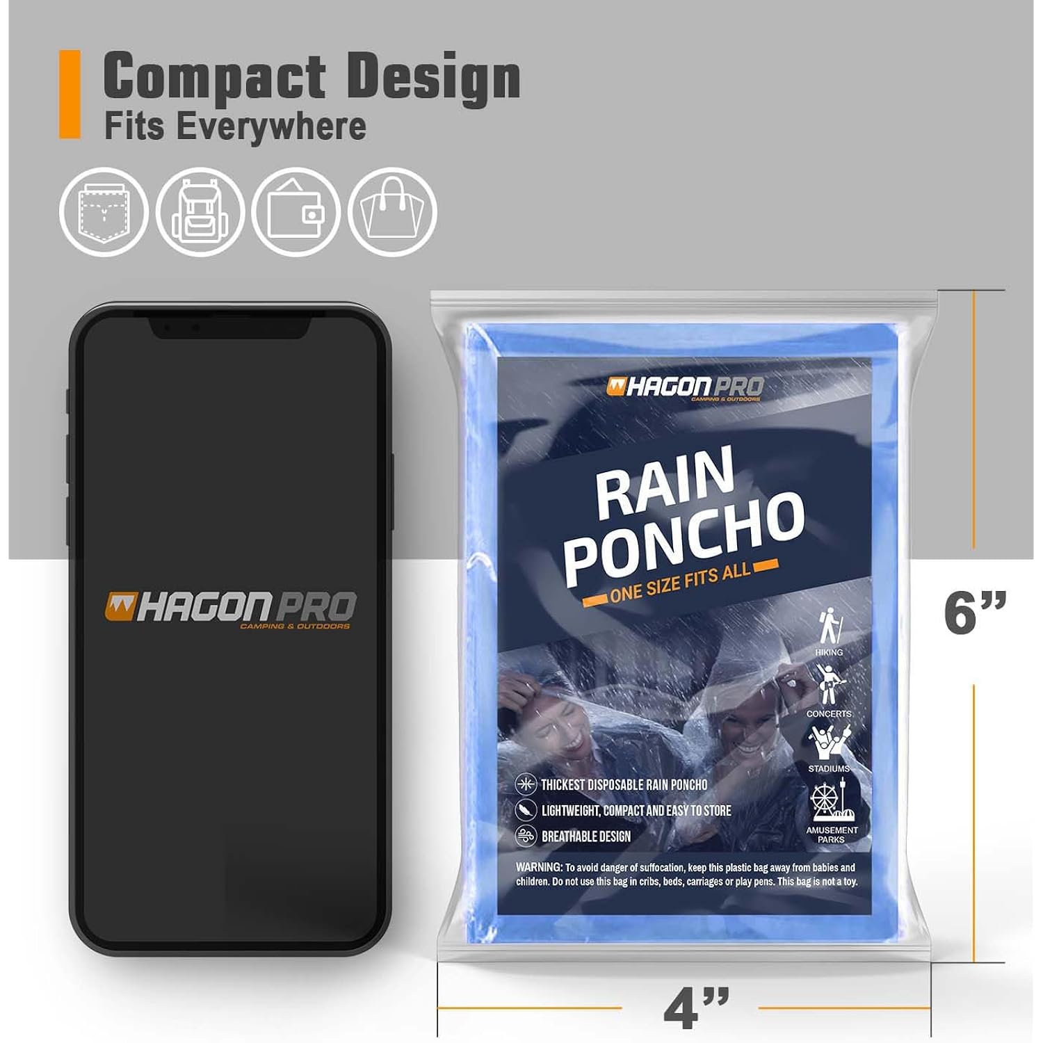 Hagon PRO Disposable regen Ponchos for Adults (5 - Image 4