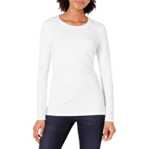 Amazon Essentials Dames Regular-Fit Long-Sleeve Crewneck T-shirt (Available