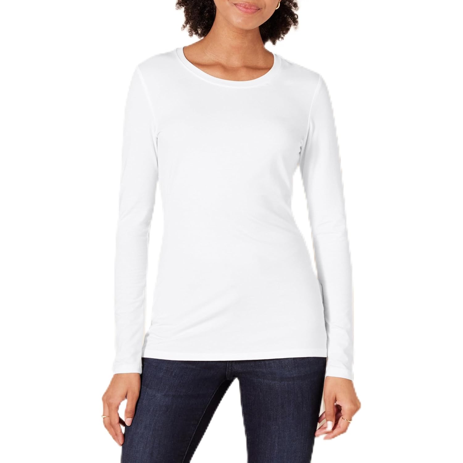 Amazon Essentials Dames Regular-Fit Long-Sleeve Crewneck T-shirt (Available