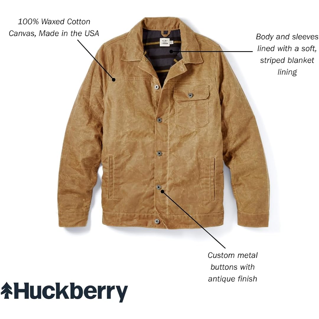 Huckberry Flint and Tinder Heren Flannel-gevoerd Waxed Trucker - Image 9