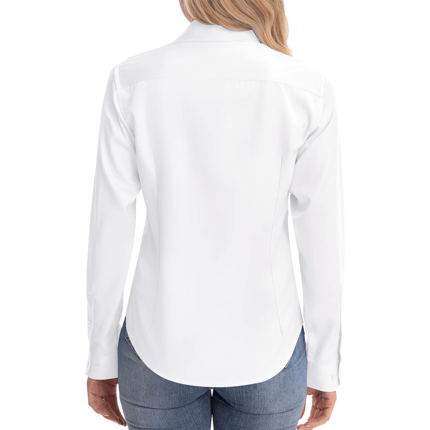 Siliteelon Dames Classic-Fit Dress shirt lange mouw doorknoop - Image 4