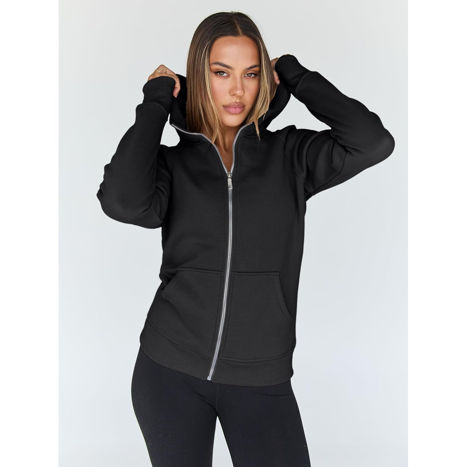 Trendy Queen Dames rits hoodie fleece Jackets oversized - Image 5