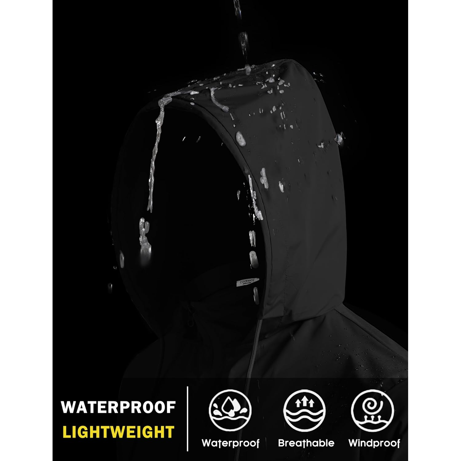 COOFANDY Heren Packable regen jas lichtgewicht waterdicht regenjas - Image 2