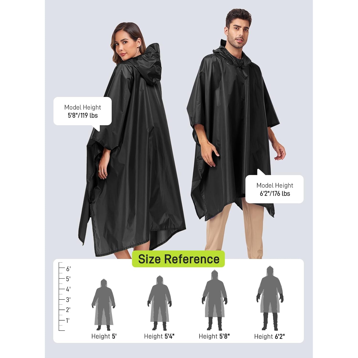 SaphiRose capuchon regen Poncho waterdicht regenjas jas for - Image 2