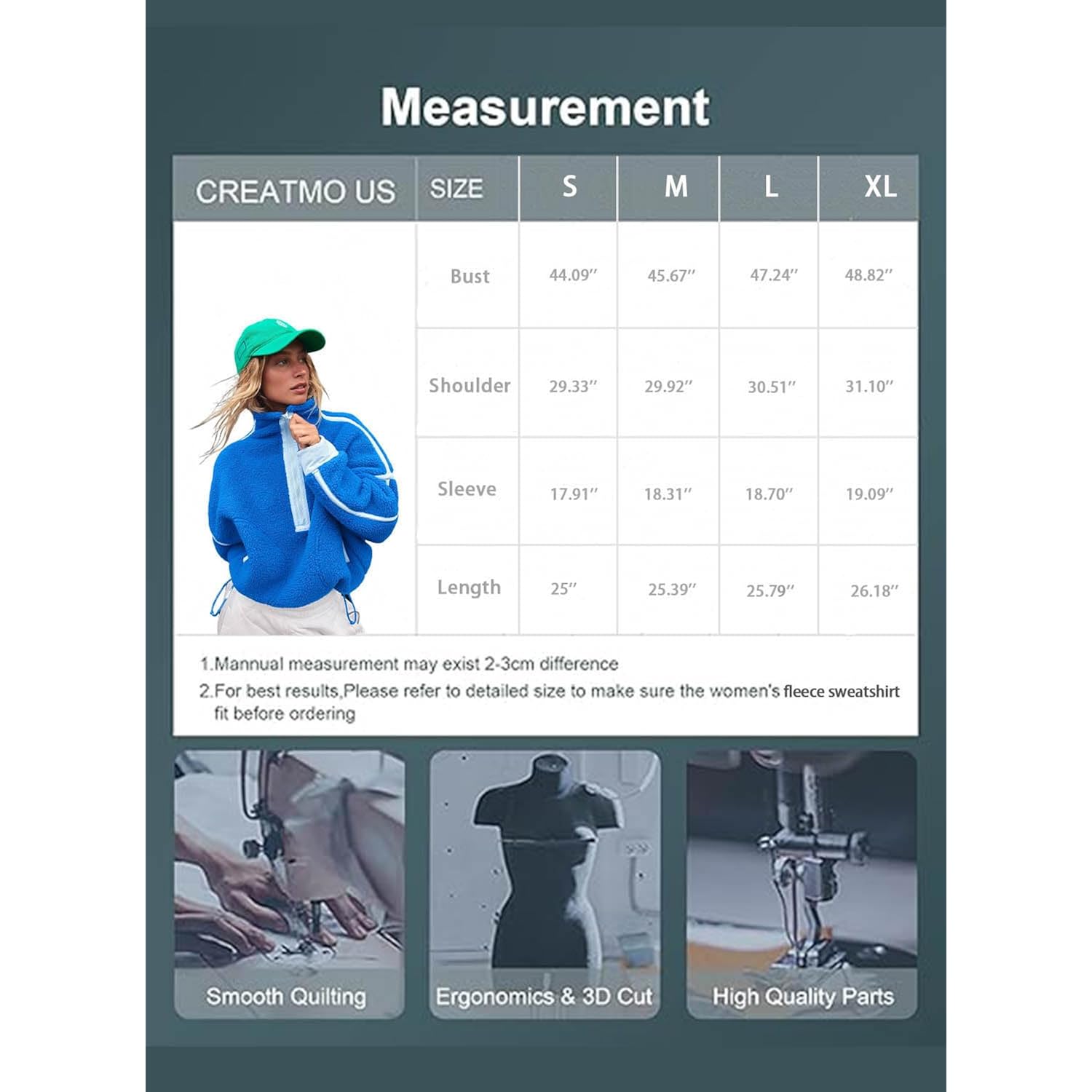 Dames fleece sweatshirt halve rits pullover Long Sleeve - Image 7