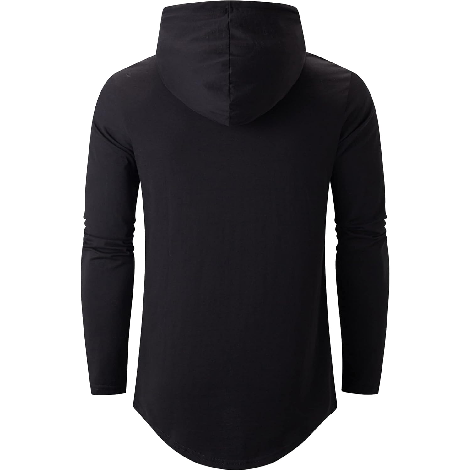 Heren hoodie Cotton Soft Streetwear Longline Tee- Breathable Hip Hop pullover - - Image 2