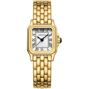 CHEETAH goud horloge for Dames with Small Vintage
