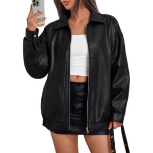 Trendy Queen Dames Leather jas oversized Faux Motorcycle
