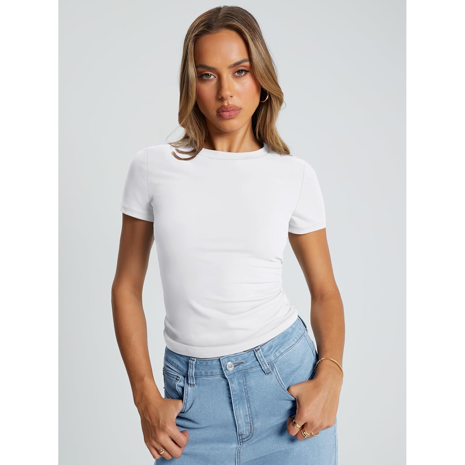 Trendy Queen Dames Basic T shirt Summer top - Image 2
