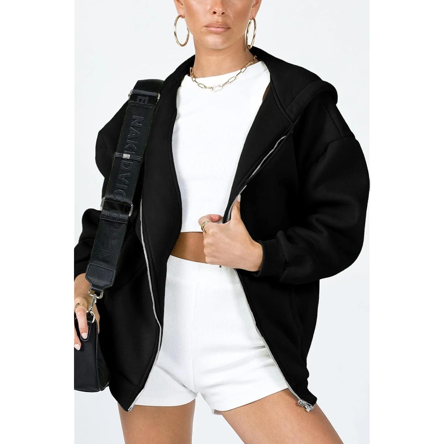 PRETTYGARDEN Dames 2025 rits Y2K hoodie Casual Long - Image 2