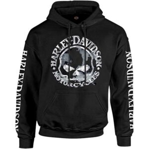 Heren hoodie sweatshirt Willie G Skull H-D pullover Black 30296648