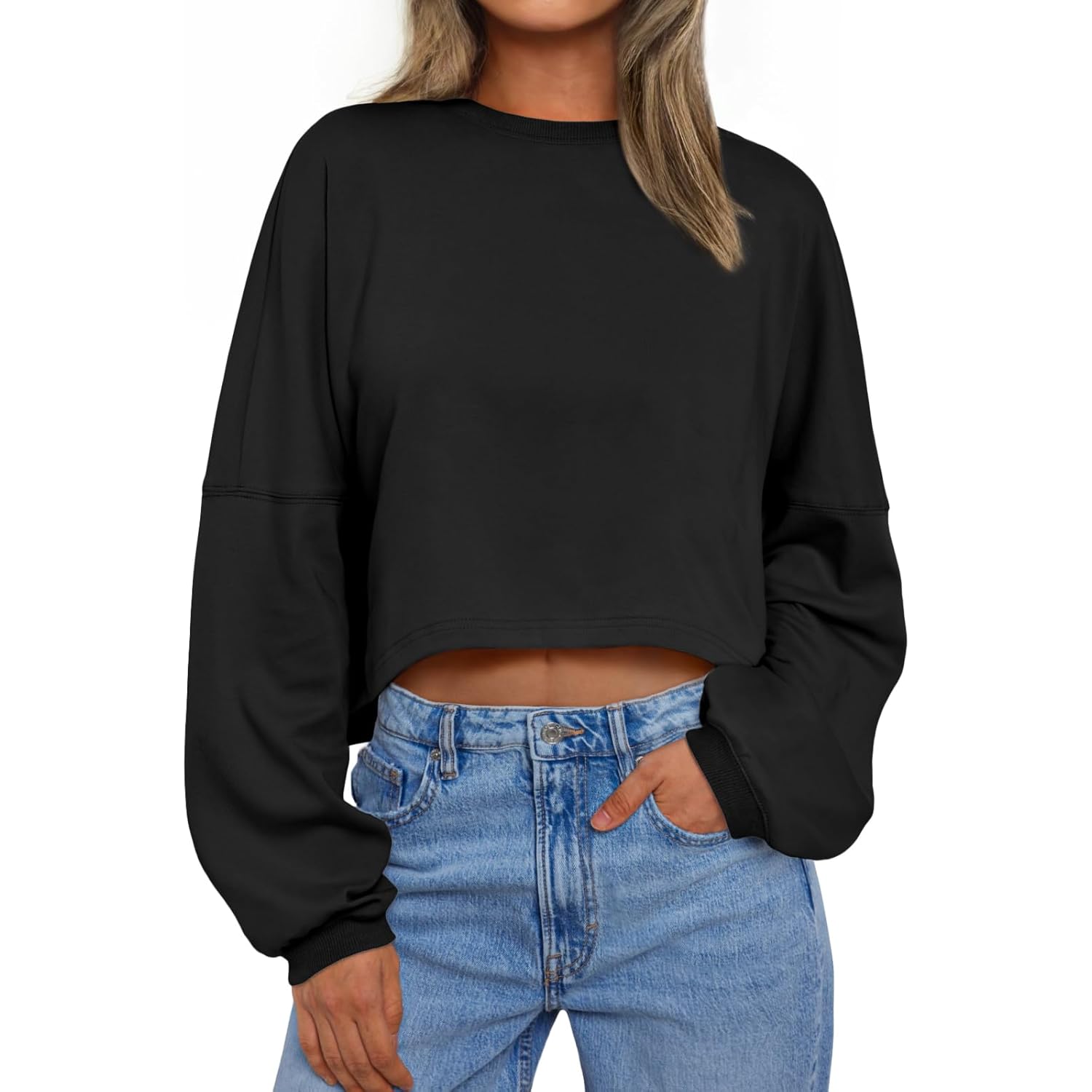 Trendy Queen cropped sweatshirt for Dames oversized Crewneck