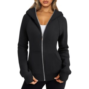 Trendy Queen Dames rits hoodie fleece Jackets oversized
