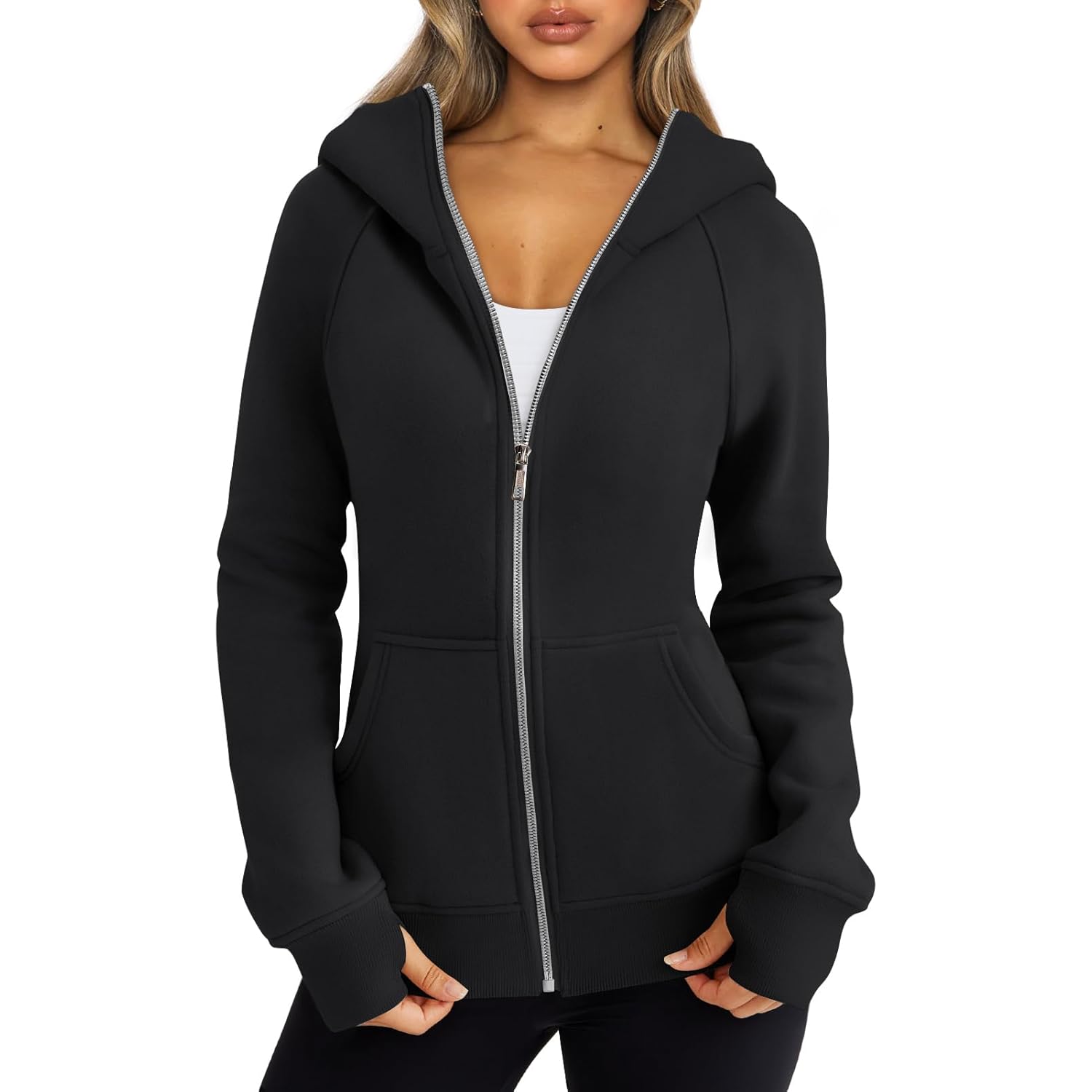 Trendy Queen Dames rits hoodie fleece Jackets oversized