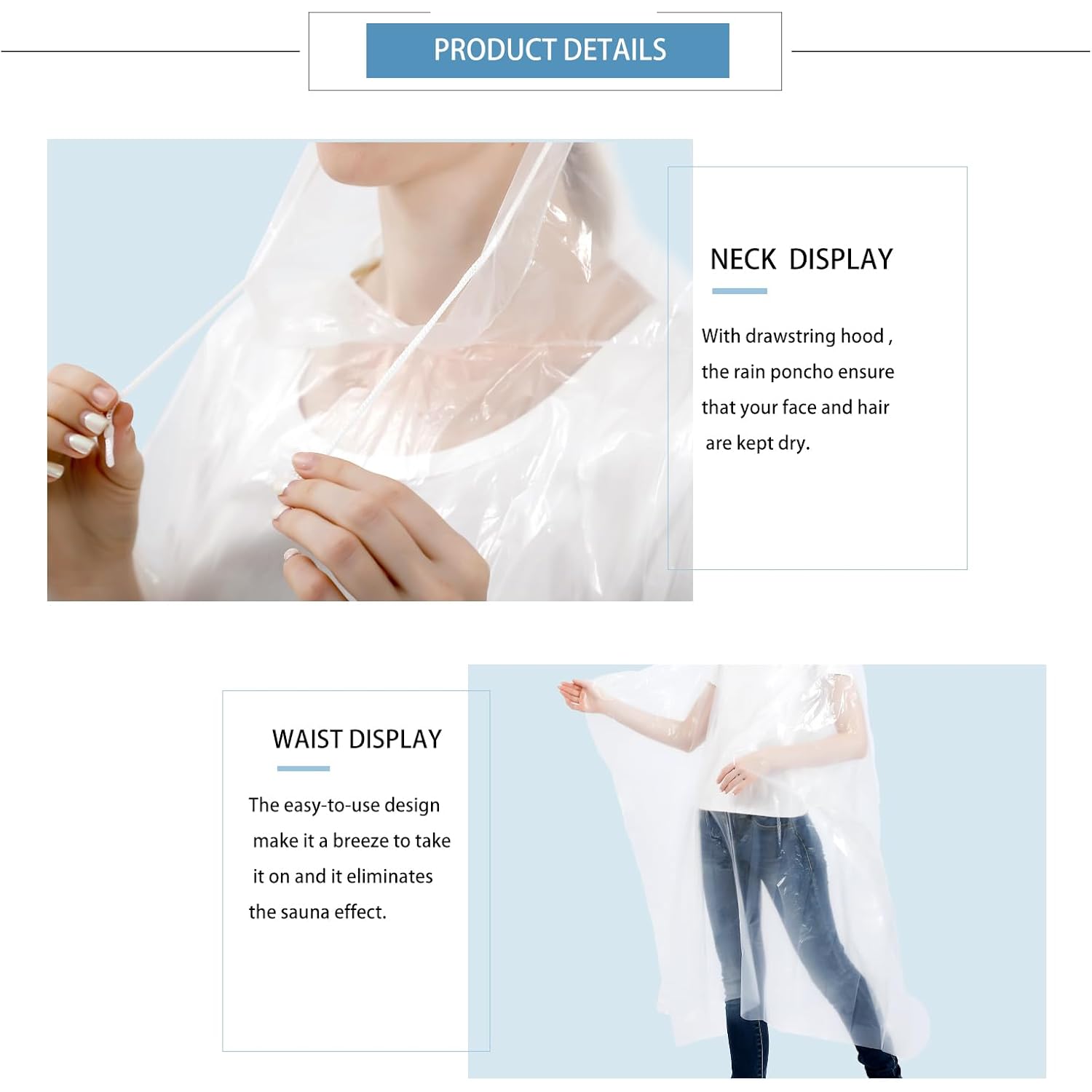 Disposable regen Ponchos for Kids 6 Pack/Adults 10 - Image 2