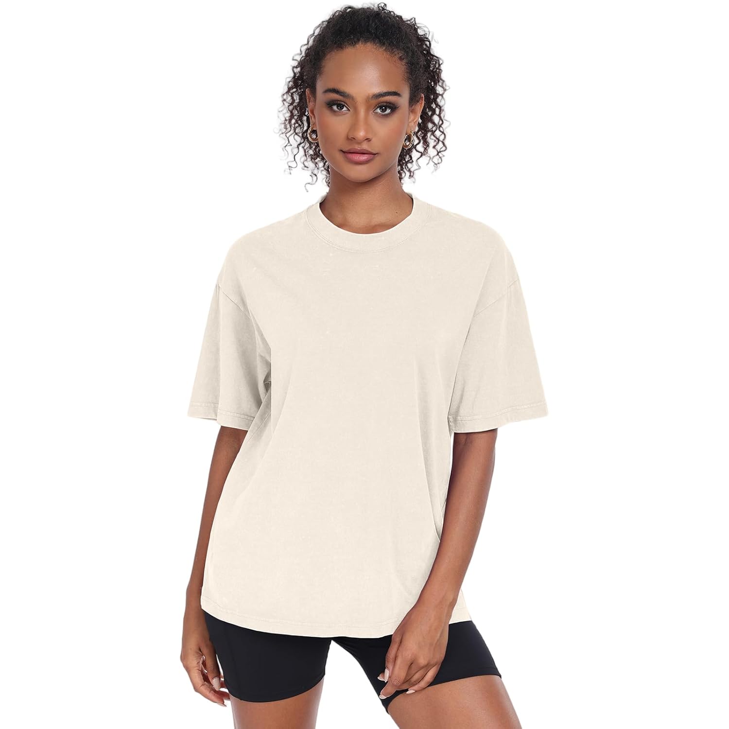 Dames Washed Vintage oversized T-shirt Casual Baggy Streetwear - Image 2