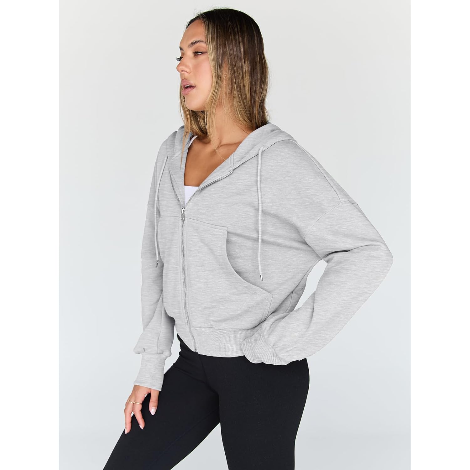 Trendy Queen hoodie for Dames Full rits cropped - Image 3
