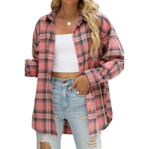 CHYRII Dames doorknoop Flannel shirt lange mouw Plaid