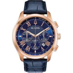 Bulova heren classic wilton 3-hand chronograaf horloge, luminous