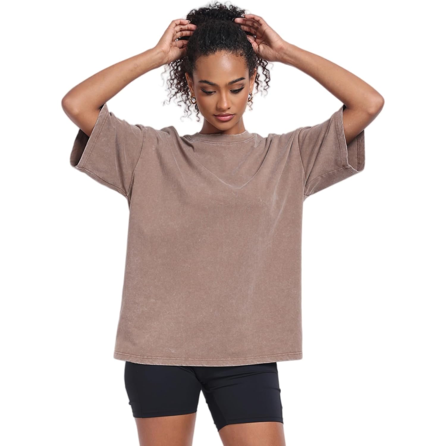 Dames Washed Vintage oversized T-shirt Casual Baggy Streetwear - Image 3