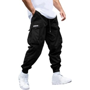 Heren Cargo jogger Pants Elastic Waist trekkoord Baggy