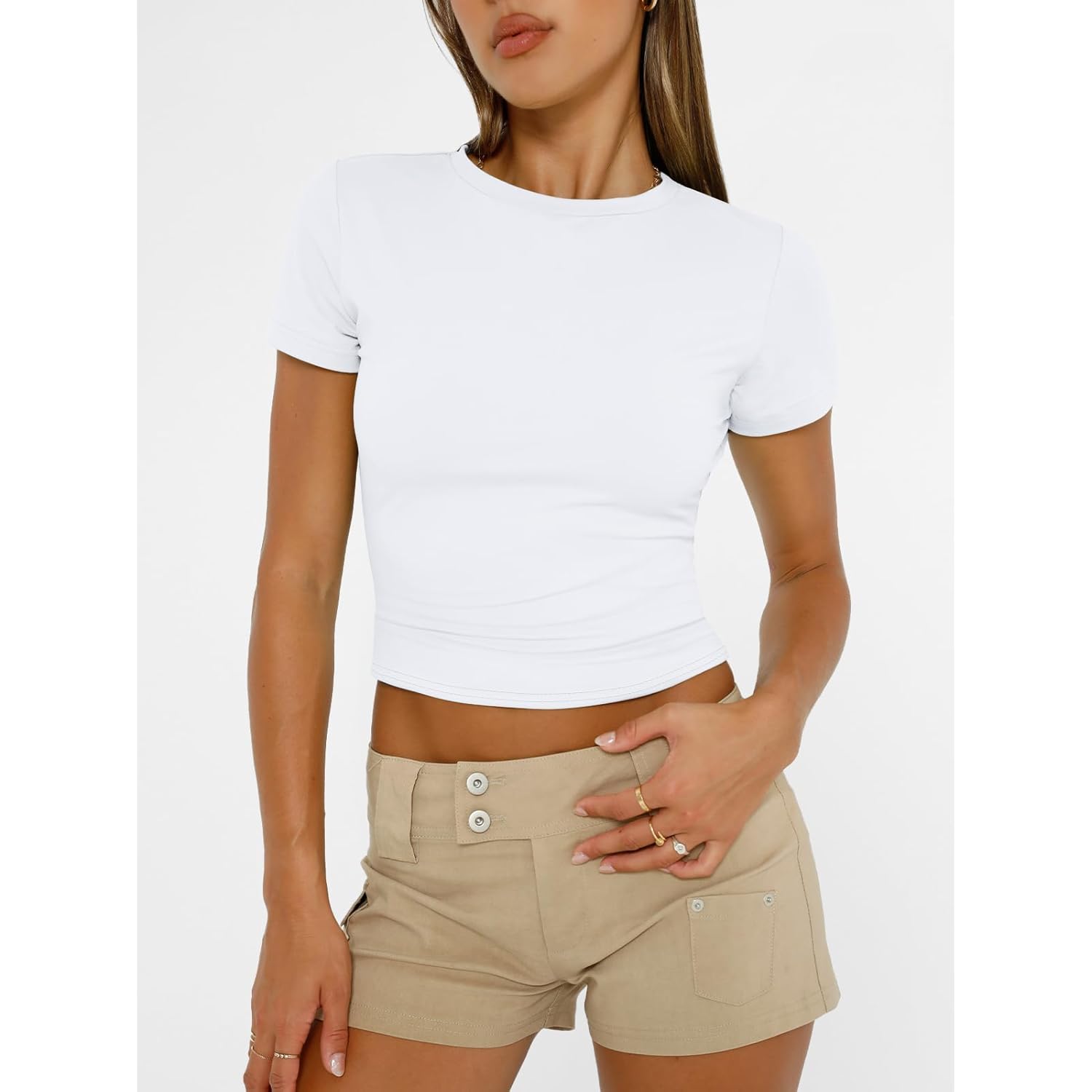 Trendy Queen Dames Basic T shirt Summer top - Image 2