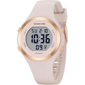 GOLDEN HOUR waterdicht Sport Dames digitaal chronograaf siliconen