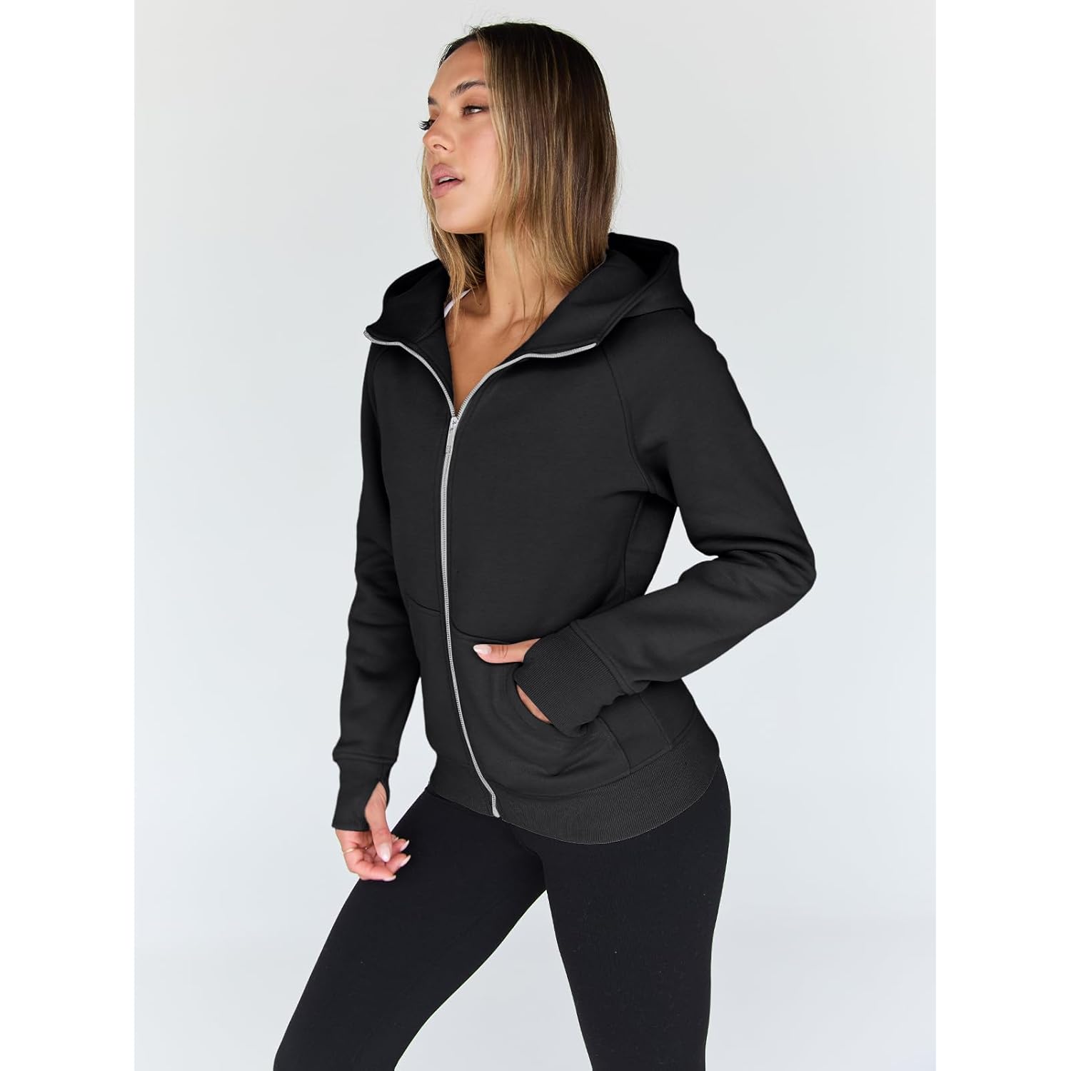 Trendy Queen Dames rits hoodie fleece Jackets oversized - Image 3