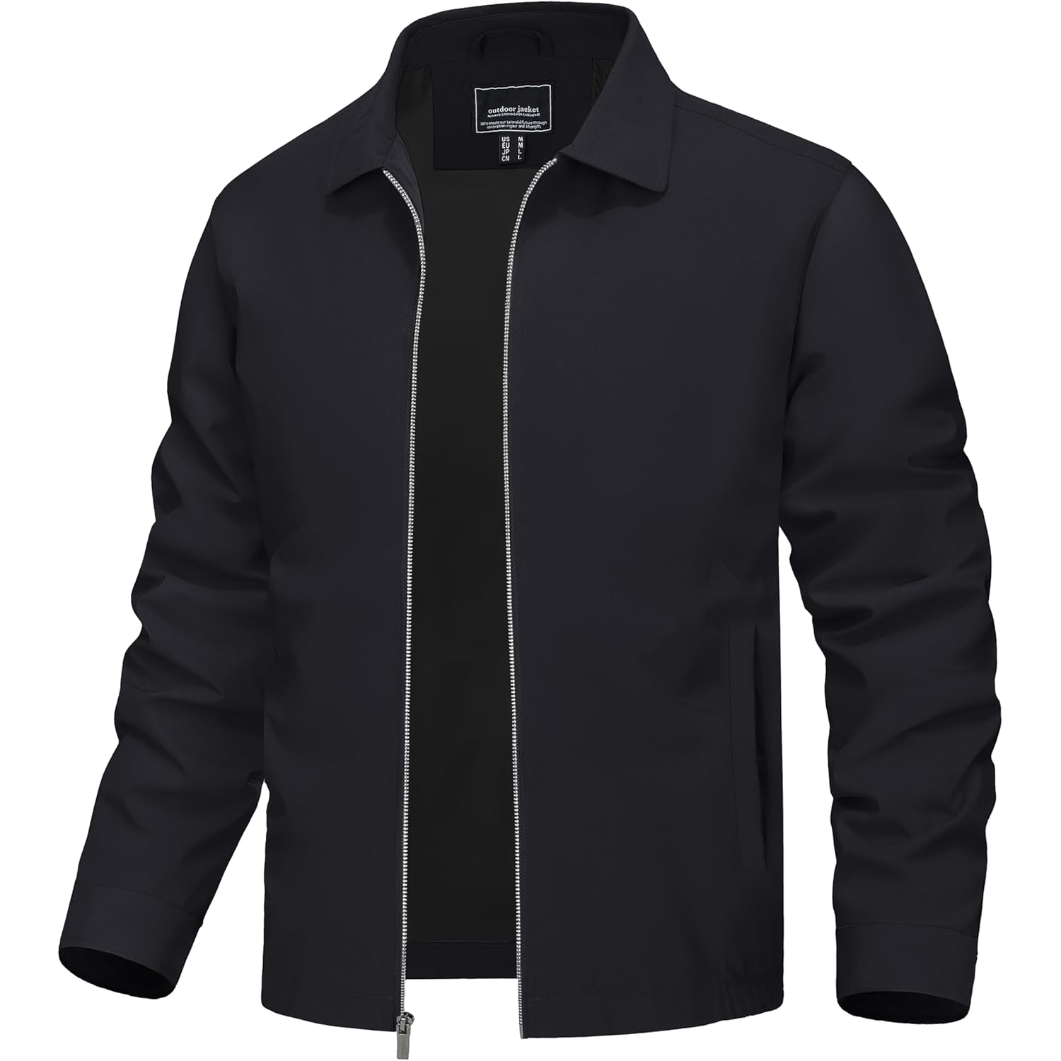 TACVASEN Heren lichtgewicht Windbreaker Full rits Up Laydown