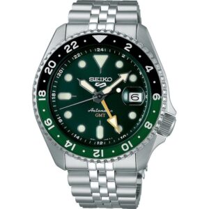 Seiko ssk035 5 sports automatic zilver-tone with groen