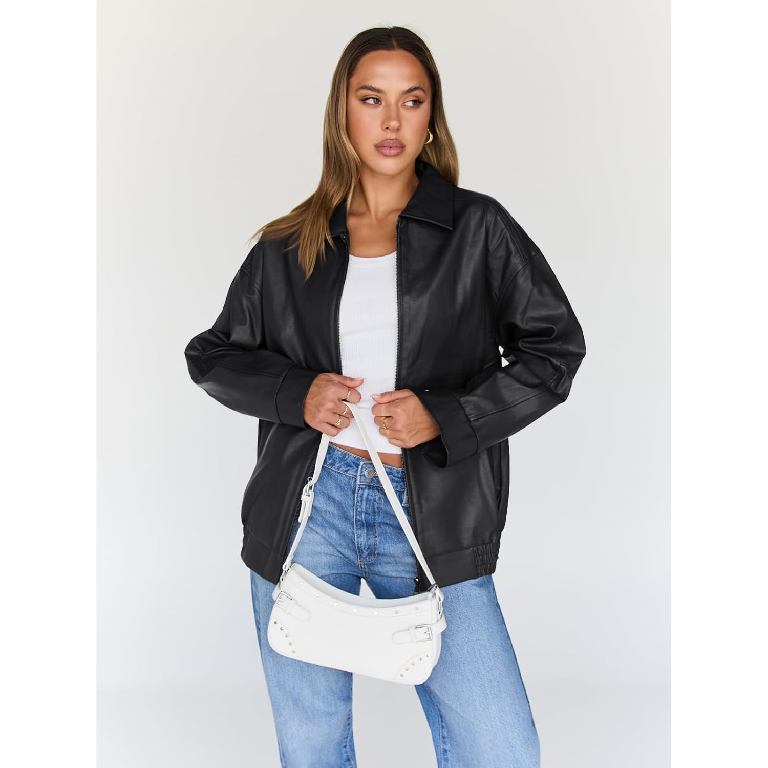 Trendy Queen Dames Leather jas oversized Faux Motorcycle - Image 2
