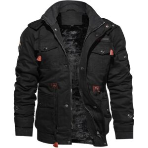 TACVASEN Heren Winter jas Cotton Military jassen Fleece