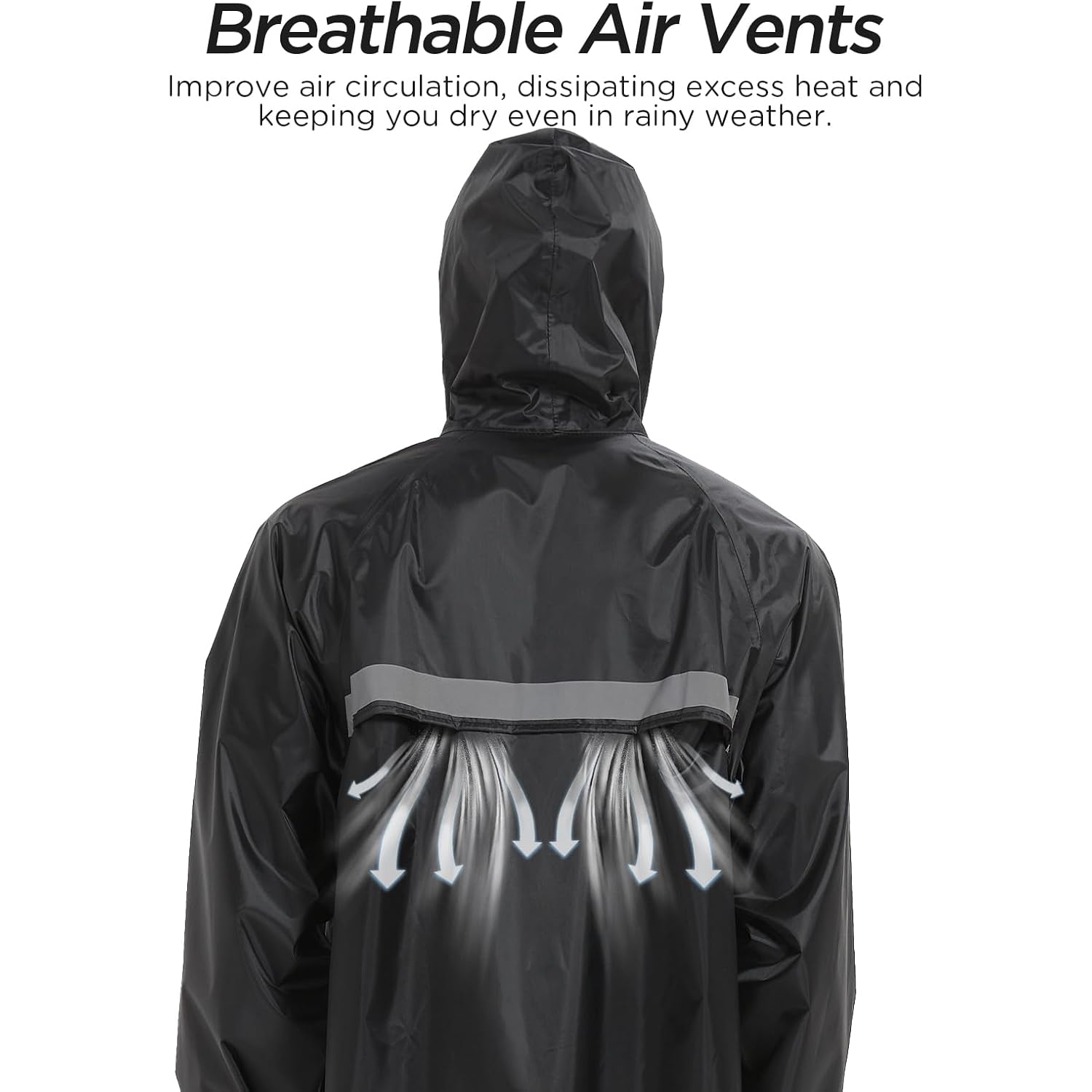 Heren lang Safety regen mantels with Air Vents - Image 3