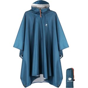 ANYOO capuchon regen Poncho for Adults waterdicht lichtgewicht