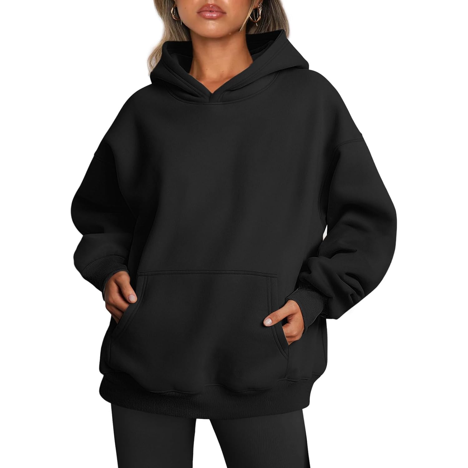Trendy Queen Dames oversized hoodie fleece sweatshirt Fall