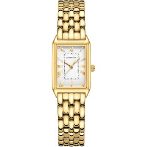 Goud horloge for Dames with Vintage Rectangular kast,wit