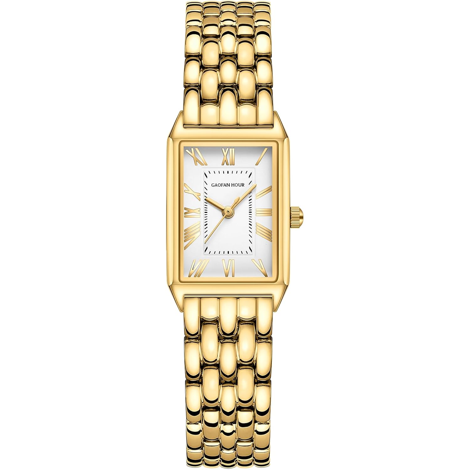 Goud horloge for Dames with Vintage Rectangular kast,wit