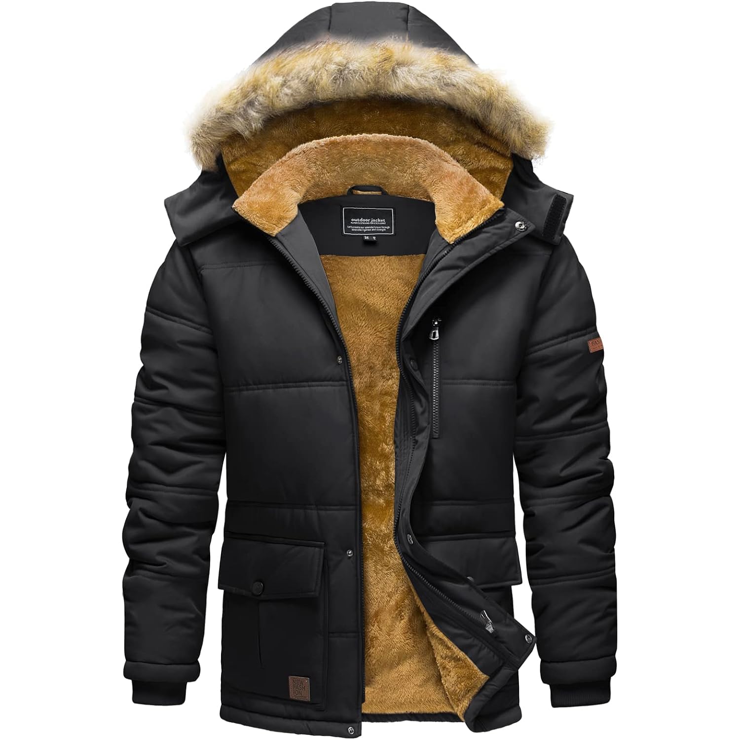TACVASEN Heren Winter jas with capuchon Water Repellent