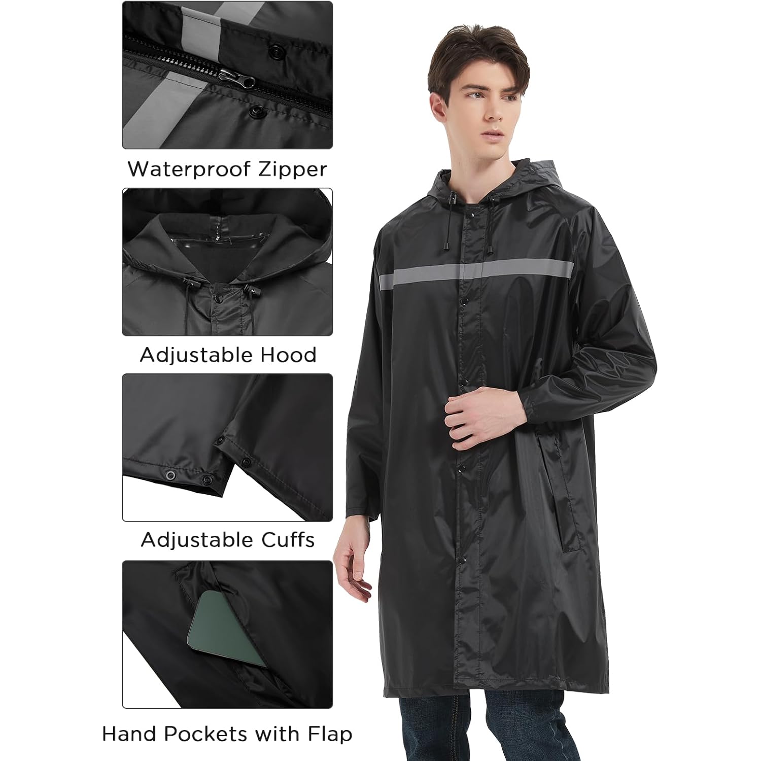 Heren lang Safety regen mantels with Air Vents - Image 5